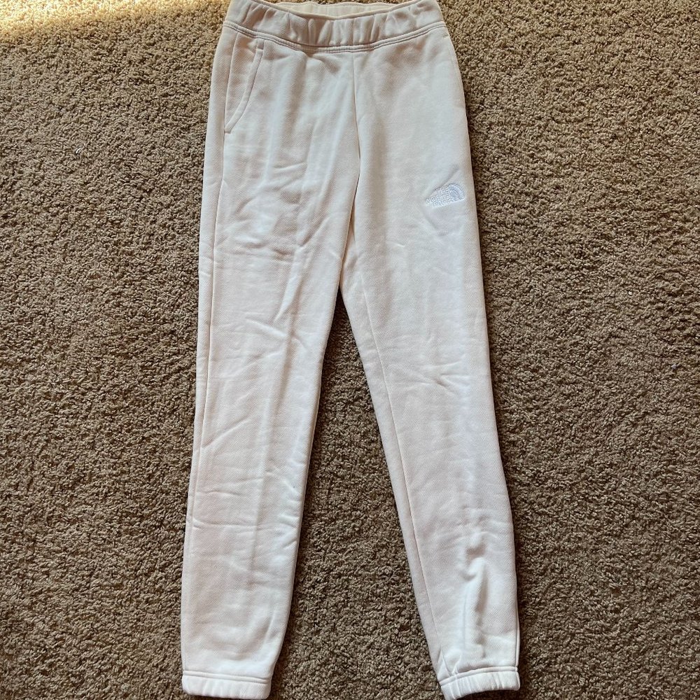 Cream North Face Sweat Pants